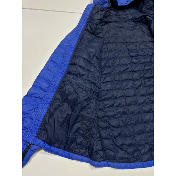 The North Face Women's Thermoball Hooded Jacket Coat Size S Quilted Puffer Blue - Picture 12 of 15